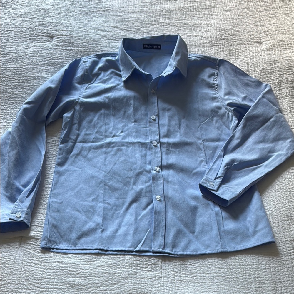 NWOT Girl’s Light Blue Long Sleeve Button-Down Shirt